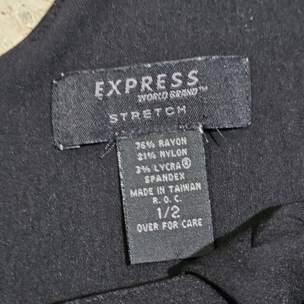 Express Womens 1/2 Mini Dress Black Rayon Floral Embroidery Piece Archival Y2K - Picture 6 of 8